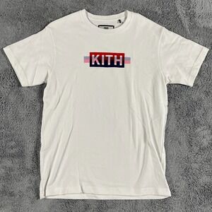 Kith Strike Logo T-shirt Tee White Small RARE White Crew neck Y2K